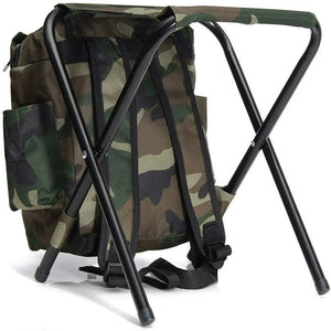 Camouflage Foldable Backpack | With Built-in Chair | Multi-Functional Outdoor Camping Stool Bag