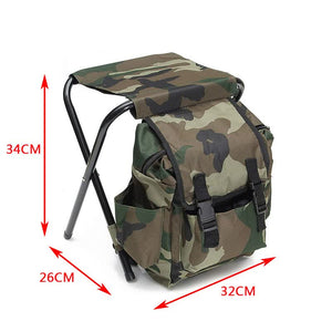 Camouflage Foldable Backpack | With Built-in Chair | Multi-Functional Outdoor Camping Stool Bag