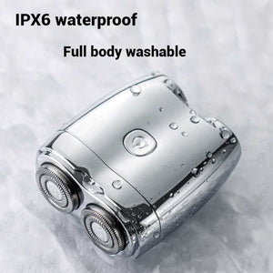 Silver Portable Twin-Head Electric Shaver | Compact Rechargeable Razor | For Men