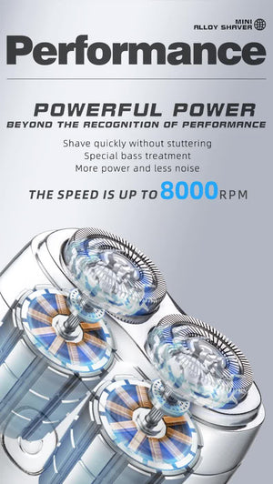 Silver Portable Twin-Head Electric Shaver | Compact Rechargeable Razor | For Men