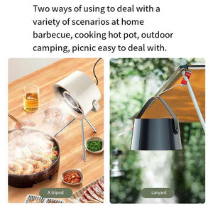 White Portable Retro-Style Desktop Air Purifier | Tripod Stand | Compact & Efficient