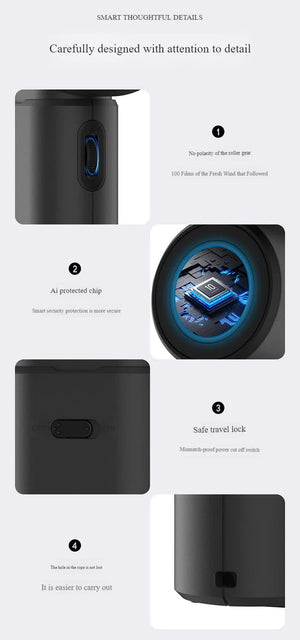 Black Portable 2-in-1 Mini Handheld Fan and Hair Dryer | Compact & Versatile