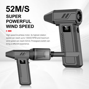 Black 130,000 Turn Compact Handheld Air Blower | Vacuum Cleaner | Dual Functionality