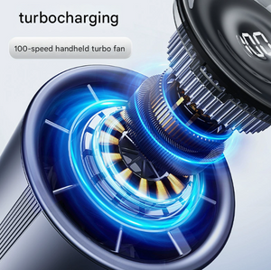 White High-Power Portable Handheld Fan | Digital Display