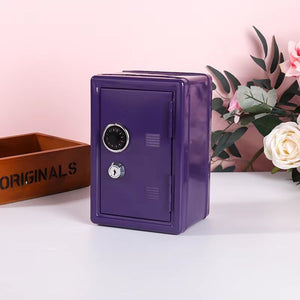 Mini Metal Safe Box | Purple | Compact Security Storage with Combination Lock & Key