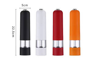 Electric Salt & Pepper Grinder | Black & Red | Modern Compact Design for Effortless Seasoning