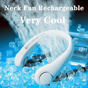 2 Pcs White Portable Neck Fan | Hands-Free Personal Fan | Quiet & Adjustable | Ideal for Outdoor & Indoor Use