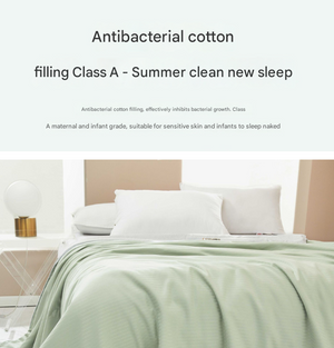 Beige Cotton Summer Quilt | Breathable | Lightweight Cooling Blanket for Hot Nights