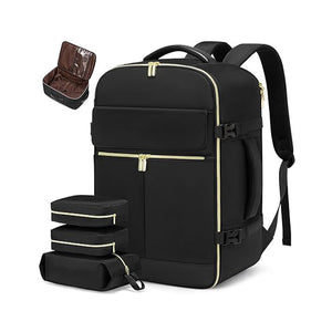 Travel Backpack | Black | 40L | Large Capacity | Business & Travel | Expandable Design | Oxford Fabric