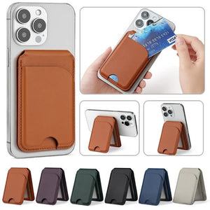 Dark Green MagSafe Magnetic Wallet with Stand | PU Leather Card Holder for iPhone | Secure Fit
