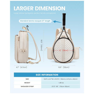 Off White Tennis Racket Backpack | Lightweight & Waterproof | Multifunctional Sling Bag | Unisex