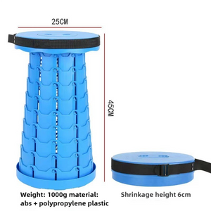 Portable Outdoor Telescopic Folding Stool | Blue | 100 Buckles | Lightweight & Compact for Fishing, Camping, Travel