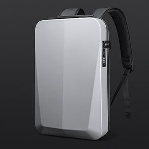 Silver Premium Hard Shell Business Backpack | TSA Lock & USB Charging Port | Waterproof Laptop Bag for Men