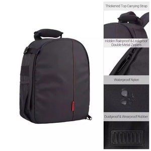 Water-Resistant DSLR Camera Backpack | Orange Lining | Tripod Holder | Lightweight & Spacious for Outdoor Photography (Camera & Accessories Not Included)