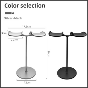 Silver | Dual Headphone Stand | Creative Double Hook | Aluminum Alloy Display Holder