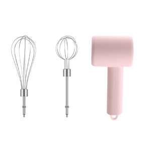Electric Egg Beater | Pink | 3-Speed Adjustment | Dual Whisks | Type-C Charging | Portable Kitchen Mixer