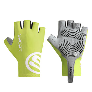 Size M Bright Green Breathable Half-Finger Cycling Gloves | Anti-Slip | Shockproof | Durable | for Men & Women