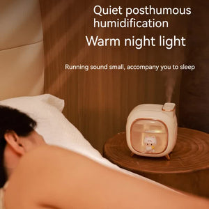 Off White USB Desktop Dual Mist Cute Humidifier | Essential Oil Diffuser | 500ml Capacity | Quiet Aromatherapy for Bedroom & Office