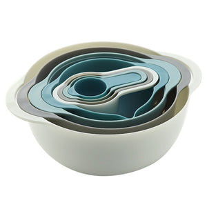 Blue 8-Piece Baking Tool Set | Measuring Cups, Spoons, Mixing Bowls, & More