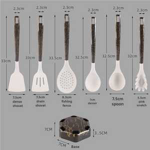 Silicone Kitchen Utensils Set | Black & Green | 7-Piece High-Temperature Resistant, Non-Stick Tools