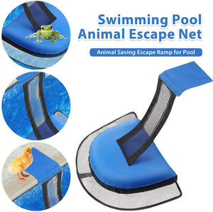 2 Pcs | Blue Outdoor Animal Rescue Escape Net for Swimming Pools | Frog & Bird Escape Ladder | PVC Material