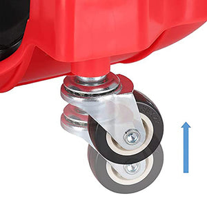 1 Pair Set Red Multi-Function Knee Pads with Swivel Wheels | Comfortable Knee Protection | Construction | Tiling | Woodworking