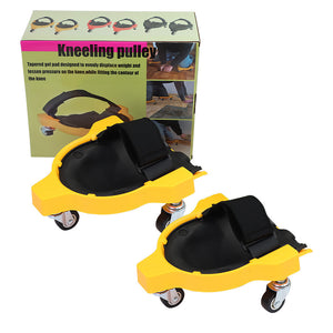 1 Pair Set Red Multi-Function Knee Pads with Swivel Wheels | Comfortable Knee Protection | Construction | Tiling | Woodworking