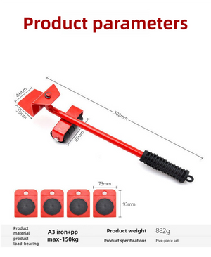 2 Pcs Red Heavy Duty Furniture Moving System | Sliding Dolly Tools | Easy Transport of Appliances, Furniture, and Heavy Objects