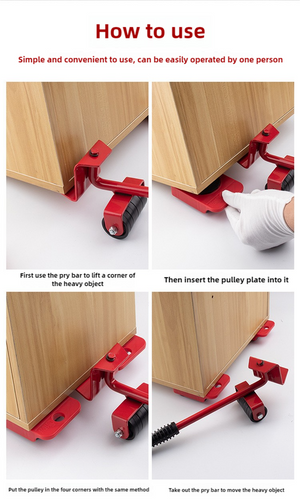2 Pcs Red Heavy Duty Furniture Moving System | Sliding Dolly Tools | Easy Transport of Appliances, Furniture, and Heavy Objects