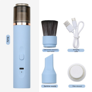 Mini Portable Wireless Dust Vacuum Cleaner | Blue | Powerful Handheld for Makeup Tables & Dust