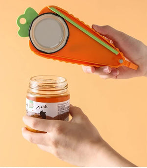 2 Pcs White Carrot-Shaped Multi-Function Bottle Opener | Versatile Kitchen Tool | Jars, Cans, Bottles