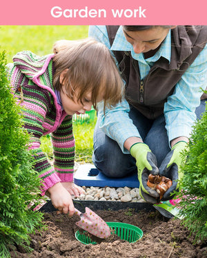 Pink 3-Piece Floral Print Garden Tool Set | Carbon Steel Pruner | Cultivator & Trowel for Gardening