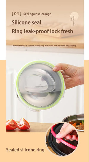 Brown 3-Piece Stainless Steel Food Storage Set | 304 Grade | Leak-Proof Lids | Round Design for Meal Prep