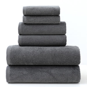 Cotton Towel Set | 6-Piece | Soft & Absorbent | Bath Towels for Adults | Grey