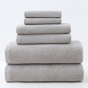 Cotton Towel Set | 6-Piece | Soft & Absorbent | Bath Towels for Adults | Light Grey