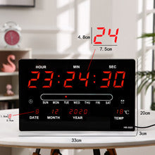 Large LED Digital Clock | 12-Inch | Mirror Finish | Temperature Display | Modern Home Decor