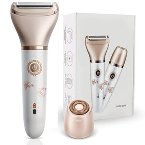 2-in-1 Women's Hair Removal Device | Electric Shaver & Facial Epilator | USB Rechargeable | Waterproof