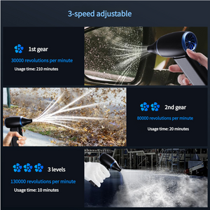 Turbo Blower Fan | Portable | 130,000 RPM | 5000mAh Battery | Mini Handheld | Black