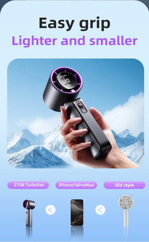 Handheld Fan | Purple | 120-Speed Display | USB Rechargeable | Outdoor Cooling