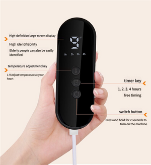 Electric Foot Warmer | Premium | 9 Temperature Levels | 4 Timer Settings | Washable Lining