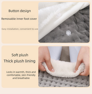 Electric Foot Warmer | Premium | 9 Temperature Levels | 4 Timer Settings | Washable Lining