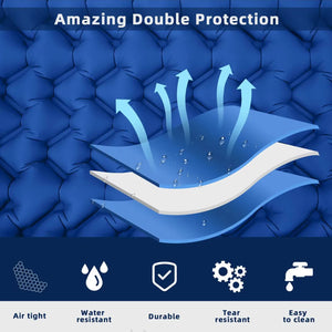 Outdoor Inflatable Mat | Portable | Foot Pump Sleeping Pad | Camping | Peacock Blue