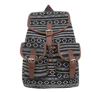 Black Stripes Boho Pattern Backpack | Stylish Casual Backpack for Everyday