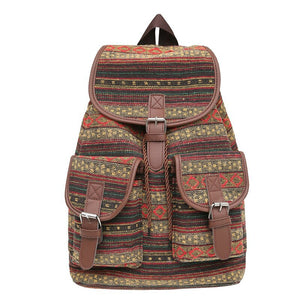 Ginger Stripes Boho Pattern Backpack | Stylish Casual Backpack for Everyday