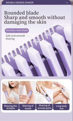 Gradient Pink Women's Multifunctional Electric Shaver | Type-C Rechargeable Hair Remover with Display