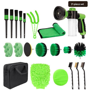 Car Cleaning Supplies Set | Complete Auto Detail Brush Kit | Interior, Exterior, Wheels & Tires | Power Scrubber Drill Brush (Drill Not Included)