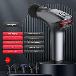 Gray Fitness Muscle Relief Gun | Mini | Cold Pack | LED Display