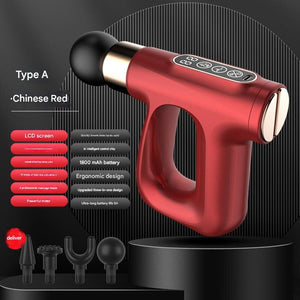 Red Mini Fascia Gun | Pulse Heat Massager | Deep Tissue Relaxation | Portable Design