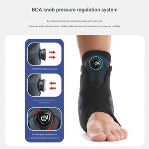 1 Pair Black & Yellow Adjustable Ankle Brace | Compression Support for Running, Sports & Ankle Recovery