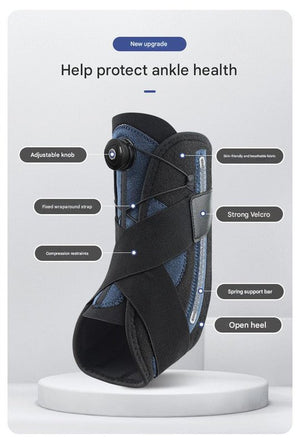 1 Pair Black & Yellow Adjustable Ankle Brace | Compression Support for Running, Sports & Ankle Recovery